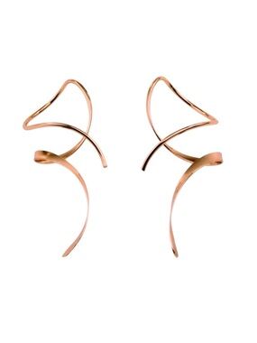 Rose Gold Spiral Statement Earrings